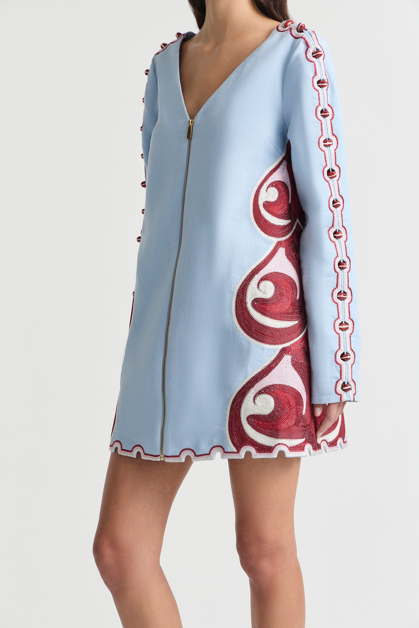 TWIN RIVERS SLIM SLEEVE MINI DRESS