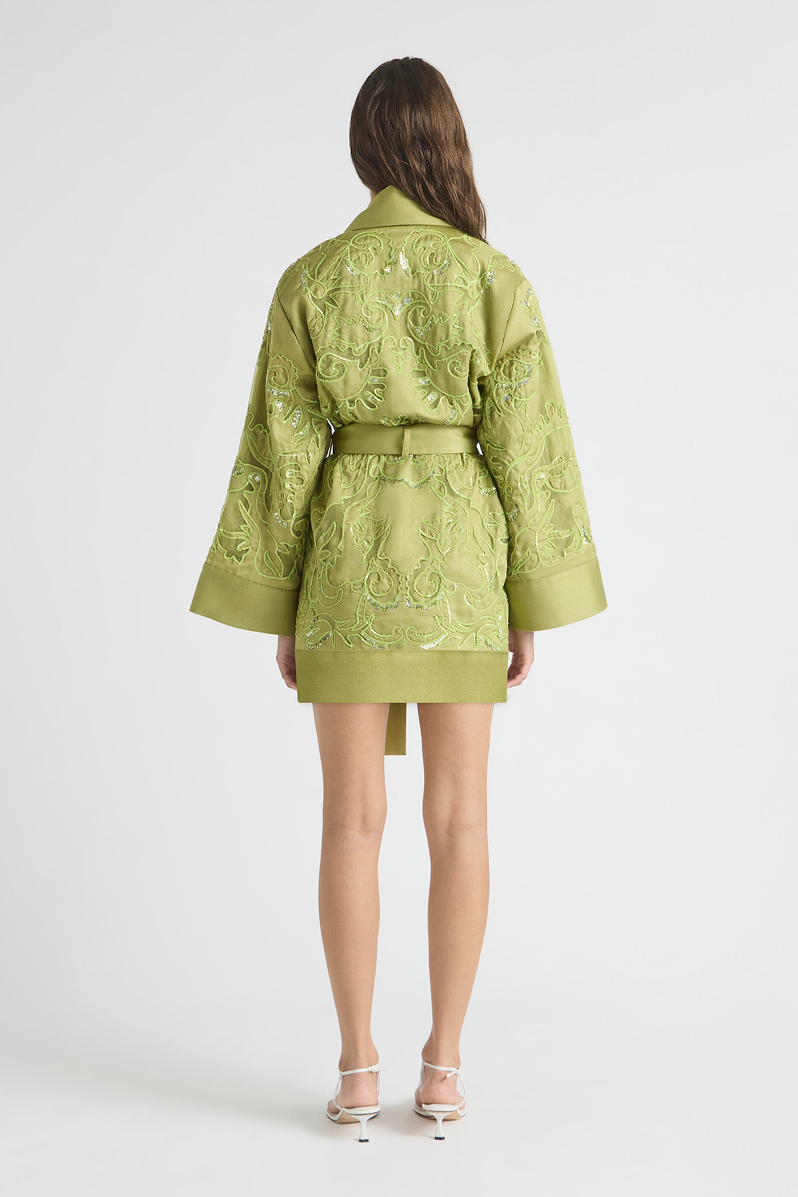 OASIS EMBROIDERED ROBE DRESS