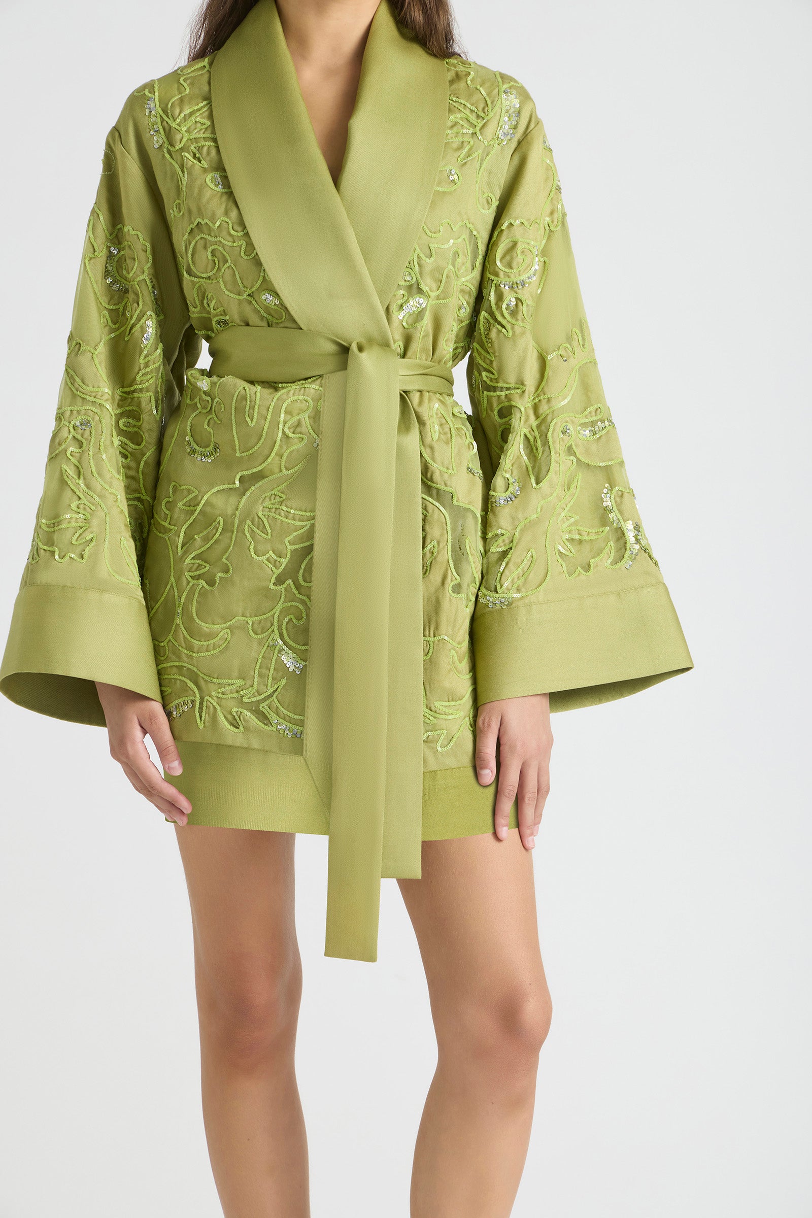 OASIS EMBROIDERED ROBE DRESS