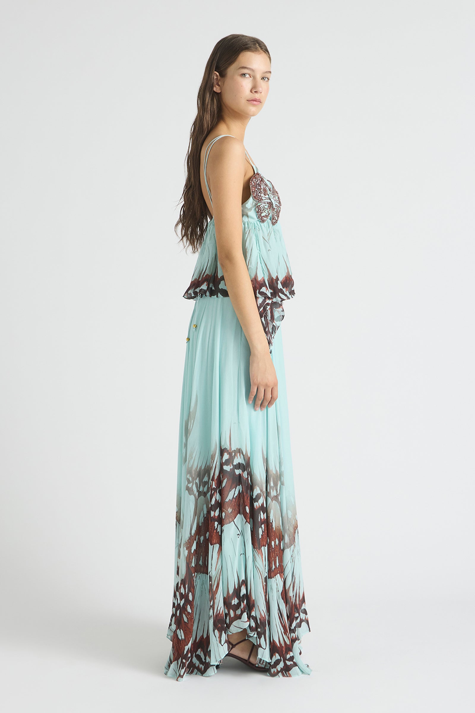 BUTTERFLY EFFECT HIPSTER FLARE MAXI SKIRT