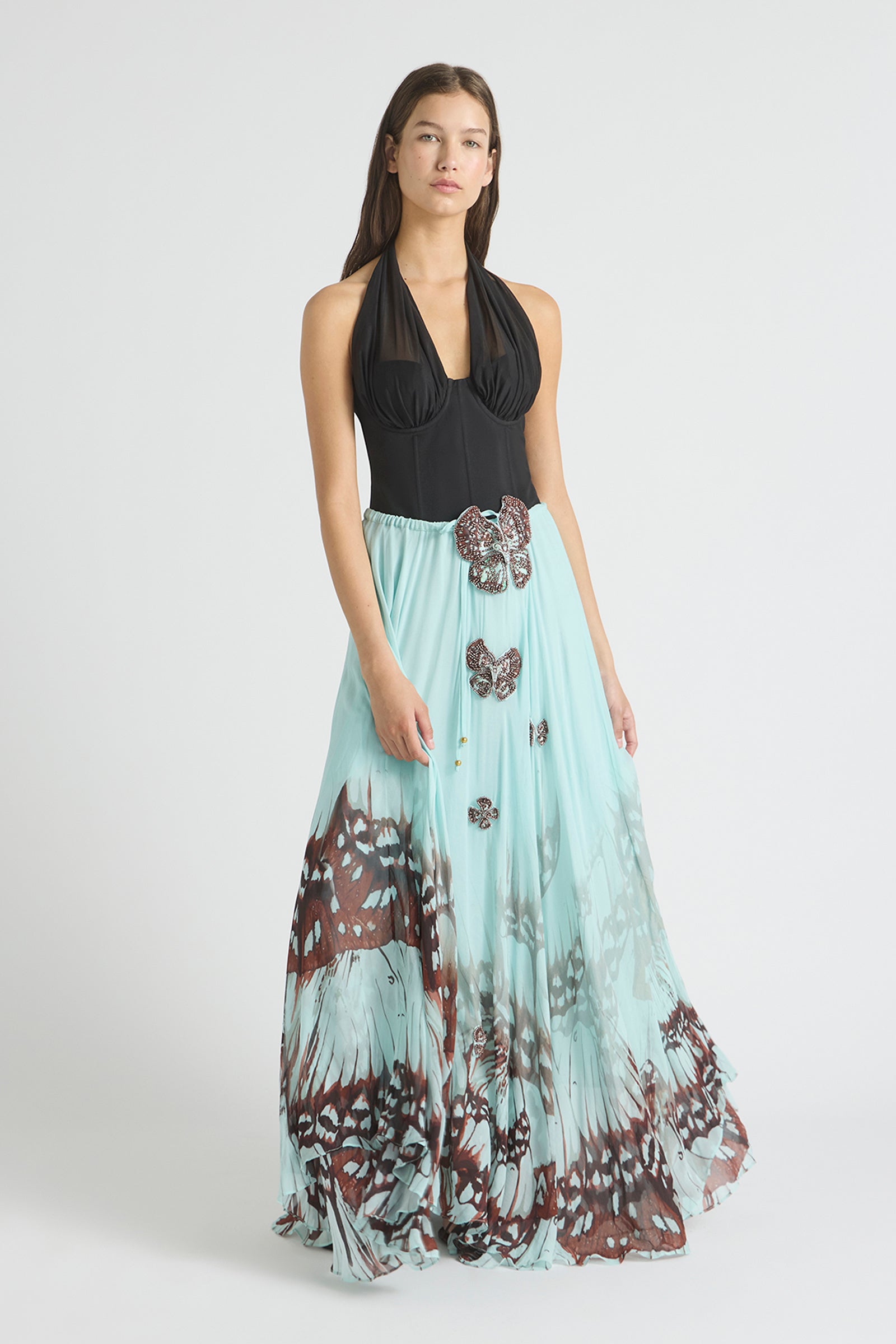 BUTTERFLY EFFECT HIPSTER FLARE MAXI SKIRT