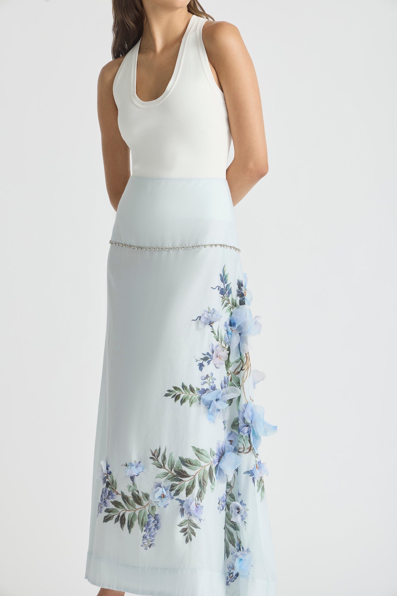 BISOUS FLOWER YOKE SKIRT